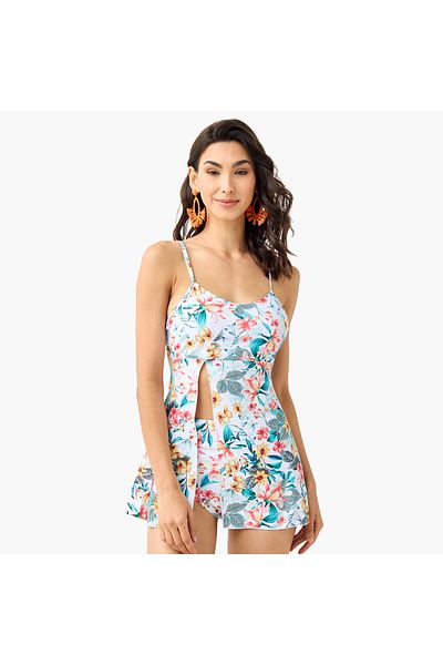 FAV Floral Print Strappy Swim Top and Briefs Set