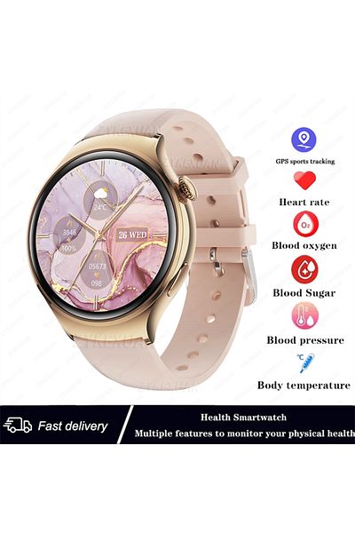 ZYKEXUAN Pink Silicone For Huawei Watch 4 Smart Watch Women 360*360 Amoled Hd Screen Nfc Ip68 Waterproof Hear