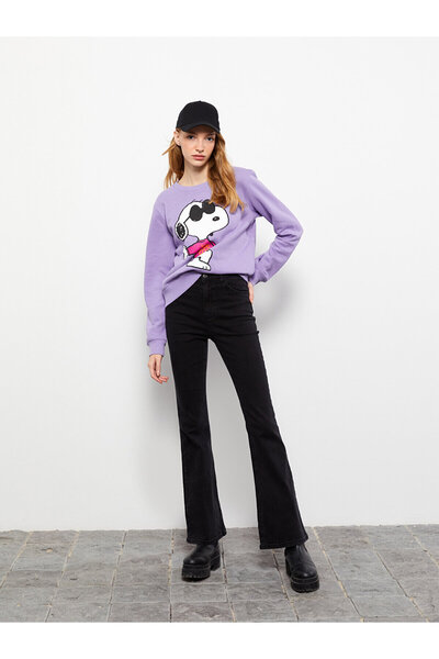 MAKRAS EXCLUSIVE A119799 High Waist Flare Women Jean Pants Spanish Leg Jeans