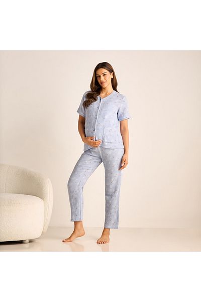 FAV Printed Maternity Top and Elasticated Pyjama Set