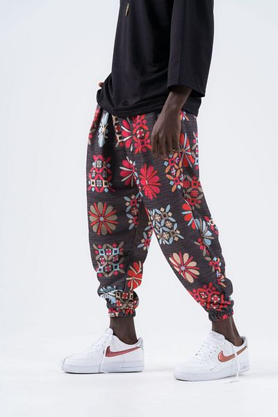 Superbluemexico Unisex Impact Pattern Summer Wrapped Baggy Trousers