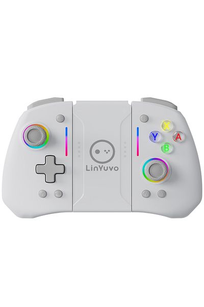 Choice Gray LinYuvo KS42 Meteor Light Wireless Joy-pad with 8 Color RGB Lights for Switch/Lite/OLED, with P