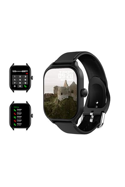LAXASFIT Black LAXASFIT New Smart Watch Bluetooth Voice Call Fitness Tracker Heart Rate Monitor Smart Watch A