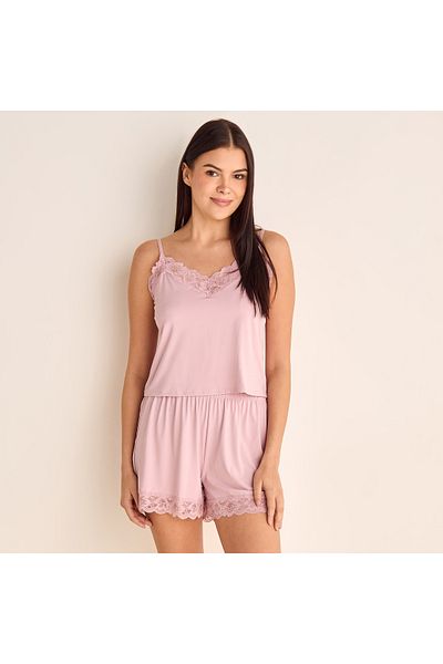 FAV Lace Camisole Top and Elasticated Shorts Set