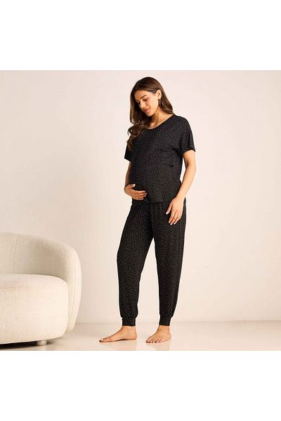 FAV Printed Maternity T-shirt and Pyjama Set