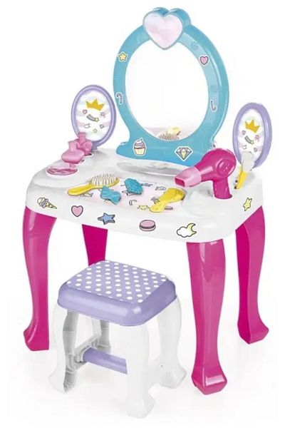 Dolu Unicorn Pedestal Makeup Table and Chair Set