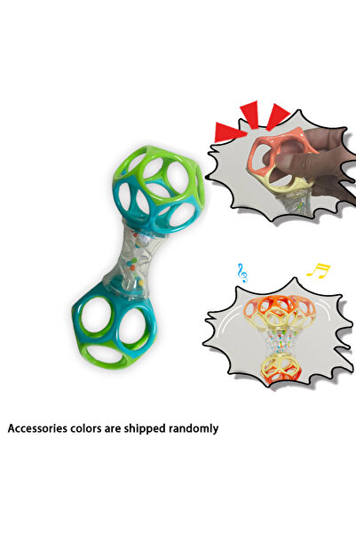 Choice 3909-Green Baby Teether Rattle & Shake Barbell Toy, Ages 3 Months and Up(Random Color）