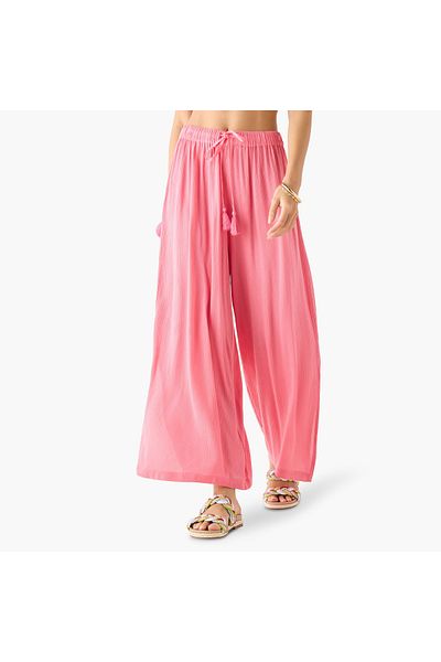 FAV Textured Palazzo Pants with Drawstring Closure