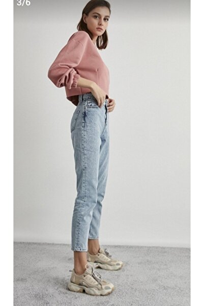 ByCukurovaFrango By-9460 Mom Jeans Vintage Ice Boyfriend High Waist Denim Sto...