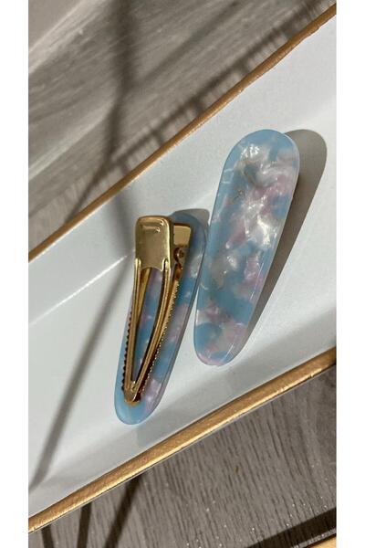 ZRN AKSESUAR Pearl Bone 2-Piece Pens Buckle Blue Color