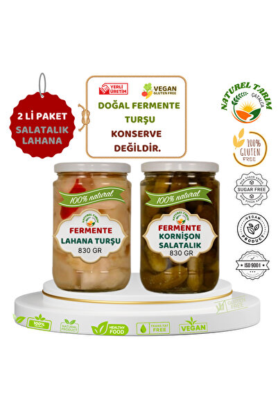 NATUREL DOĞAL FERMENTE 2 Lİ TURŞU SALATALIK & LAHANA