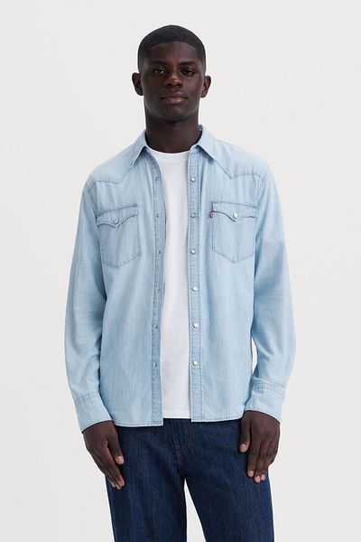 Levi's Ανδρικό μπλε πουκάμισο Barstow Western Standard Burnett Light 85744-0066