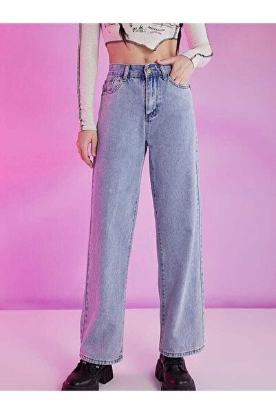 ByCukurovaFrango Blue Snow Wash Loose Jeans in the 90S, High Waist 2024