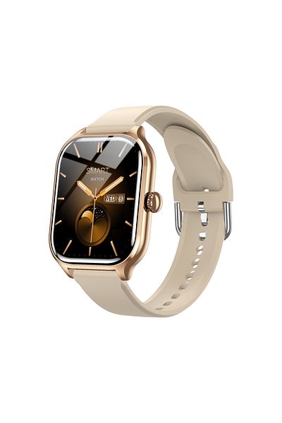 LAXASFIT Gold Khaki LAXASFIT H9 Smartwatch Dial to Answer Calls Calorie Tracking Heart Rate Blood Oxygen Moni