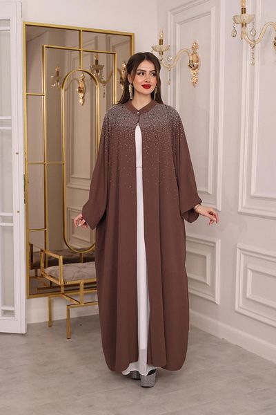 MAY MARA Plus Size Front and Back Part with Stones Abaya