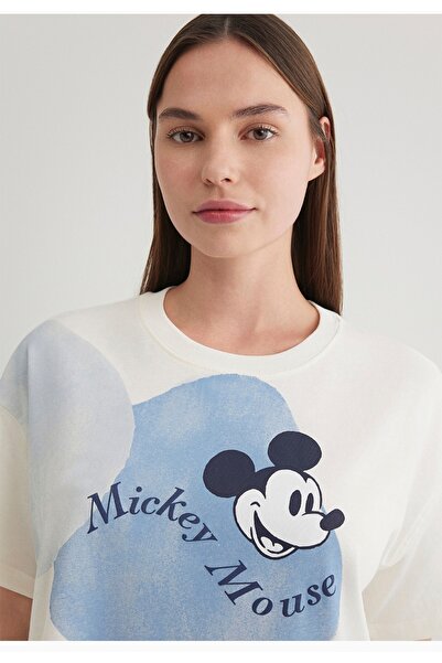 Mavi Mickey Mouse Printed Loose Fit Women's T-Shirt