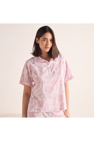 FAV Printed Short Sleeves Top and Pyjama Set