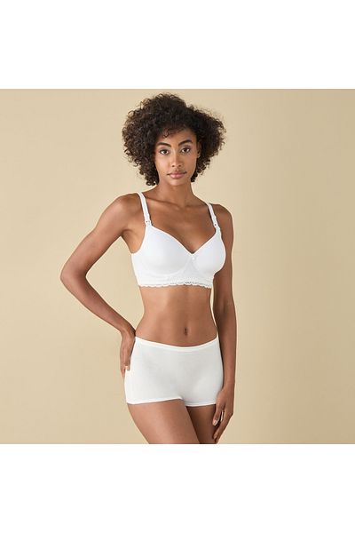 FAV Lace Detail Solid Nursing Bra with Hook and Eye Closure