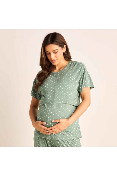 FAV Printed Maternity T-shirt and Pyjama Set