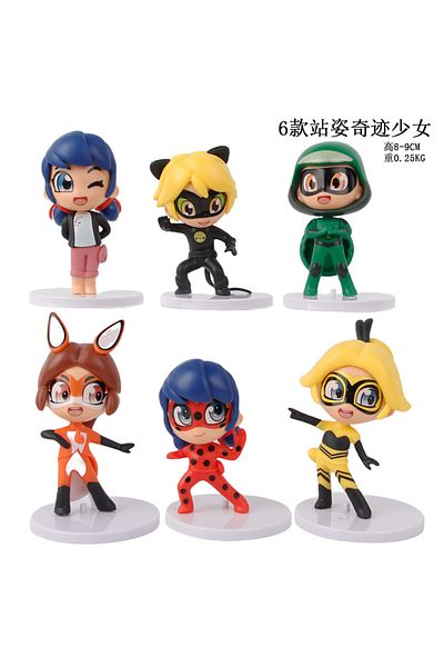 Choice no box 01 6pcs/set Cat Noir Cute Figure Collection Model Toys