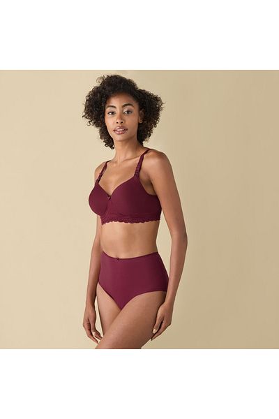 FAV Lace Detail Solid Nursing Bra with Hook and Eye Closure