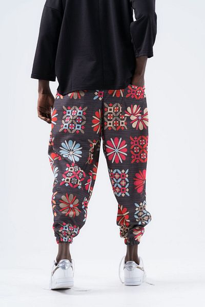 Superbluemexico Unisex Impact Pattern Summer Wrapped Baggy Trousers
