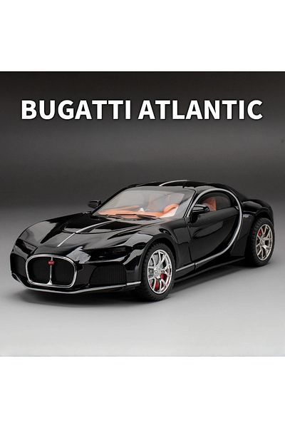choice2 Black 1/24 Scale Bugatti Atlantic Toys Model Car Alloy Diecasts Model Vehicle with Light Sound Super