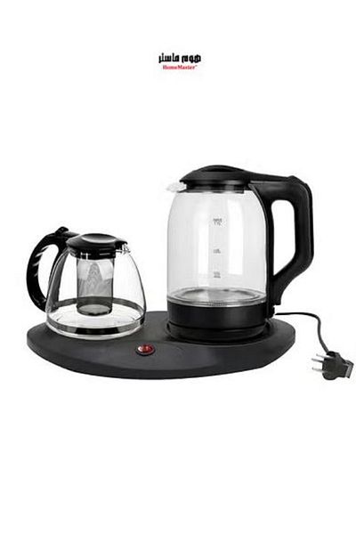 HOME MASTER 1.8L 1500W Electric Kettle Set with Glass Teapot and Coffee Kettle with Stainless Steel Filter