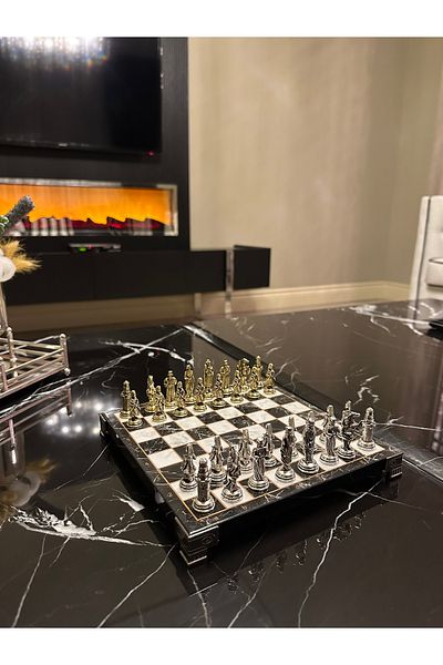 POLO BLUE Ottoman Figured Chess Set – 20X20 cm Decorative & Suitable for Play Mini Set