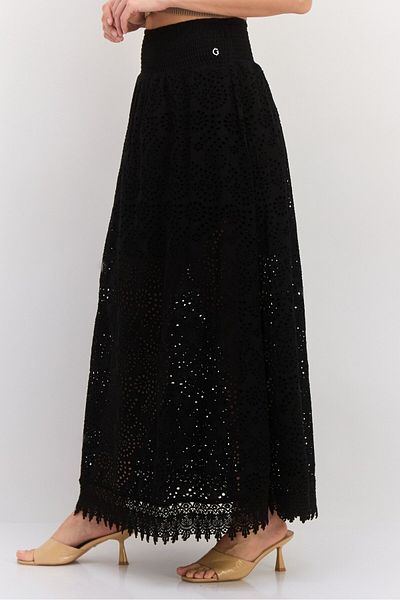 Guess Women Eyelet Maxi Skirt, Black