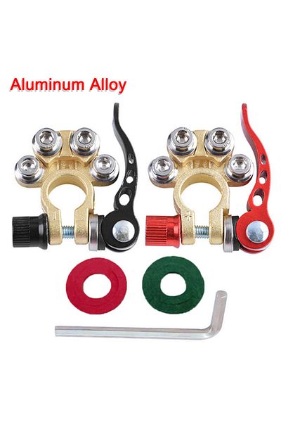 Choice 2PCS 12V Battery Terminal Clamps Connectors 2 Pcs 4 Way Quick Release Disconnect Car Battery Termina