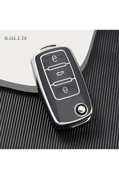 Choice3 S-Black ABS Carbon Fiber Car Key Case Cover Shell For VW Volkswagen P...