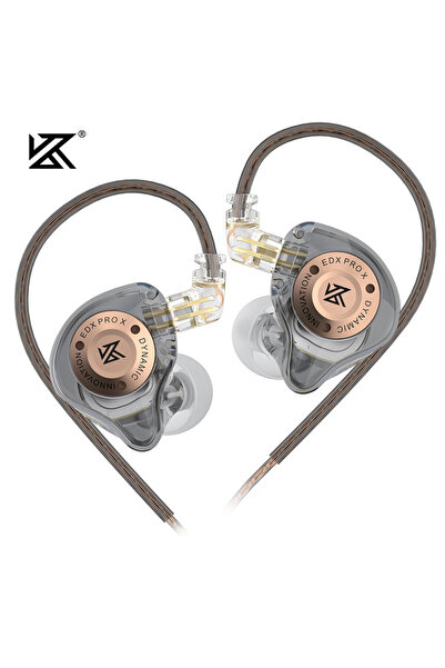 Choice سماعات رأس KZ EDX PRO X Dynamic Drive بدون ميكروفون باللون الرمادي، سم...