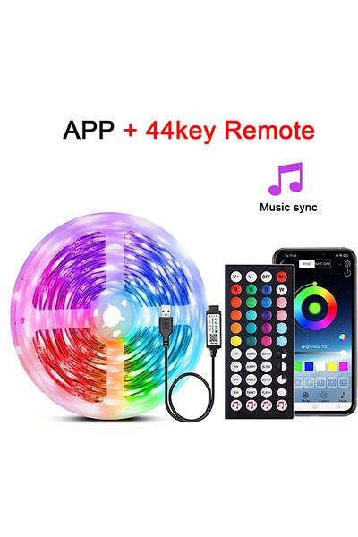 Mikenoon 2m APP 44key control RGB LED Strip Lights Music Sync USB 5V Remote Control Led Ribbon Flexible Lamp
