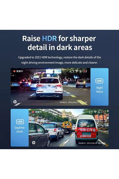 HP (Dual Lens)NoCard HP car camera dash cam camera 2k HD night vision WiFi DVR video loop video parking