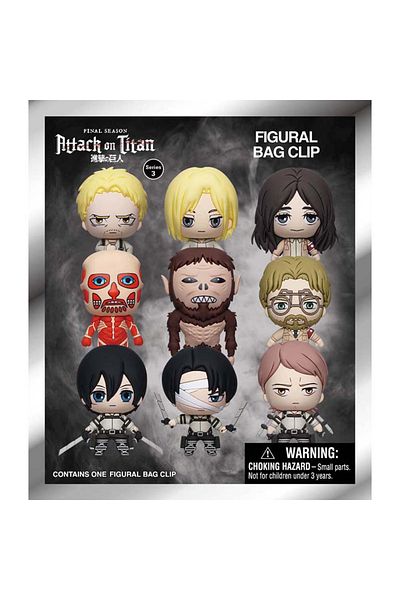 Choice MN-70170 1pc Attack on Titan Officially Licensed series 3 Mystery Bulk Bag Clip Keychain Armin Eren