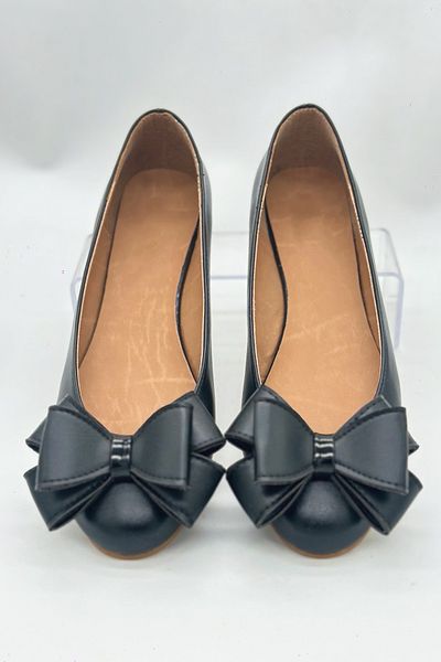 SWORD Women's Large Bow Accessory Ballerina Shoes Casual Shoes Mother Shoes