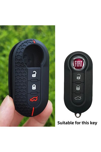 Choice Red 3 Buttons Silicone Car Key Case Cover for Fiat 500 Flip Folding Remote Key Shell for Fiat Punto