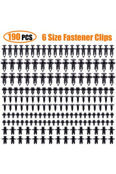 Choice 190PCs 190pcs Car Retainer Clips 6 Size Plastic Fasteners Kit Auto Trim Panel Clip Mixed Car Body Bu
