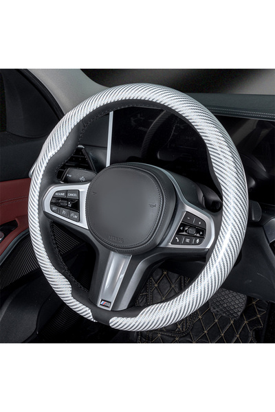 Choice عجلة قيادة دائرية بيضاء مقاس 36-38 سم عالمية غير قابلة للانزلاق على شك...