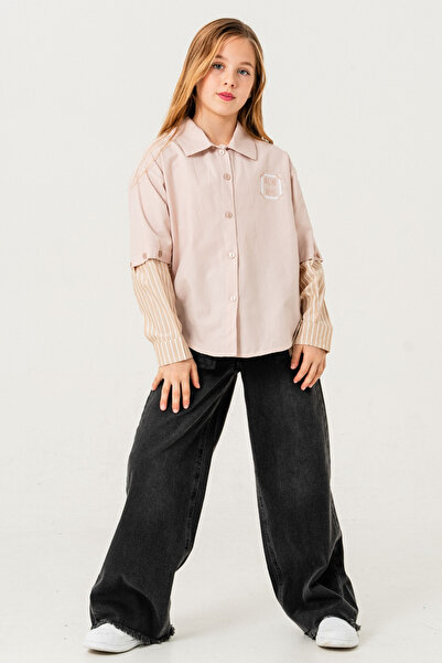 GİYİCEM TEKSTİL Cămașă pentru fetiță cu mâneci detașabile 3153