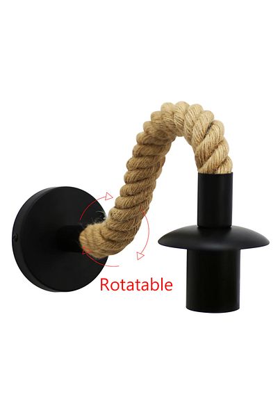 JOYINLED No Bulb Wall Lights Vintage E27 Industrial Decor Indoor Lighting Retro Hemp Rope Bedside Lamp Dining