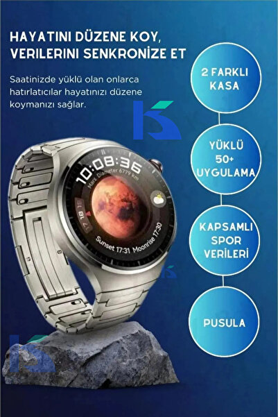 KALİTESENİNLE Watch 4 Suit 7 Kordon Hediyeli Akıllı Saat Android ve İos Uyumlu