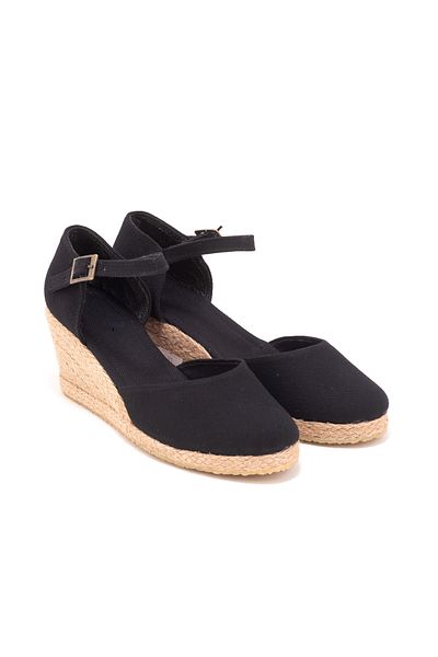 Star Tombis Real Handcrafted Heel Closed Ankle Strap Linen Espadrille Wedge Heel Handmade