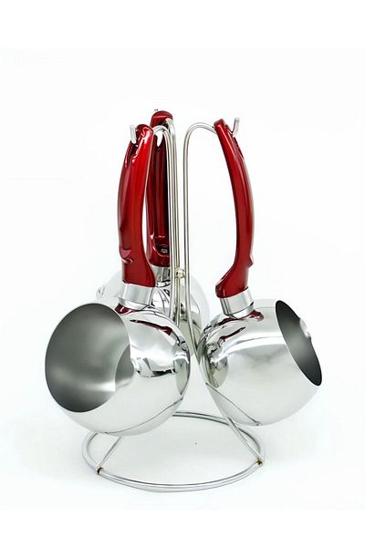 FMS Revna 3-Piece Coffee Pot Set with Stand Red