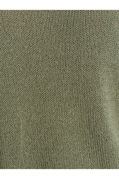 Dilvin Oval Collar Soft Textured Knitwear Sweater