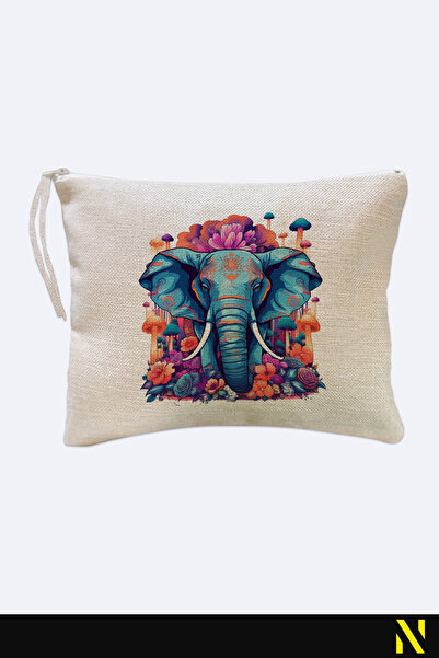 nilizma Elephant Patterned Linen Handbag