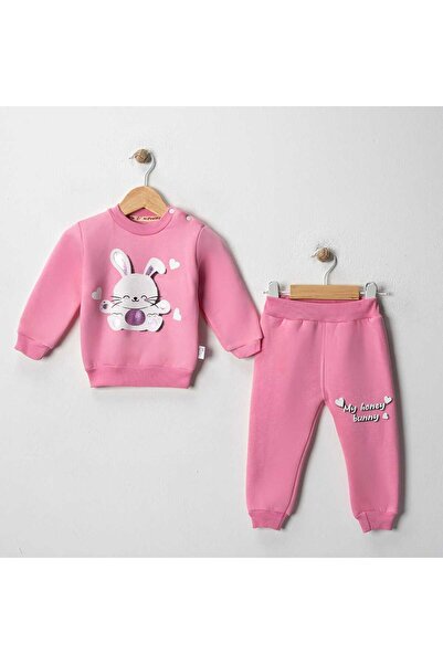 MyPrettyBaby طقم علوي وسفلي للفتيات الصغيرات مطبوع عليه أرنب