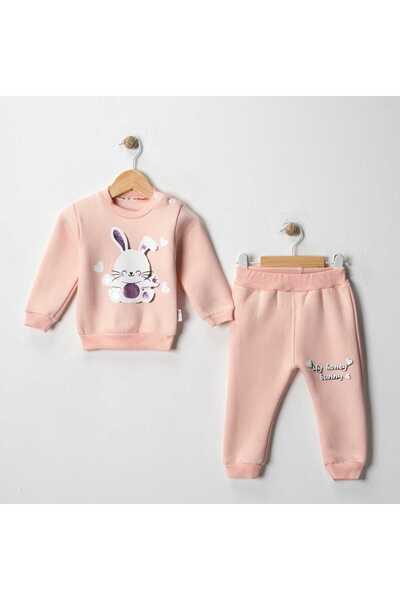 MyPrettyBaby طقم علوي وسفلي للفتيات الصغيرات مطبوع عليه أرنب