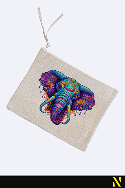nilizma Elephant Patterned Linen Handbag
